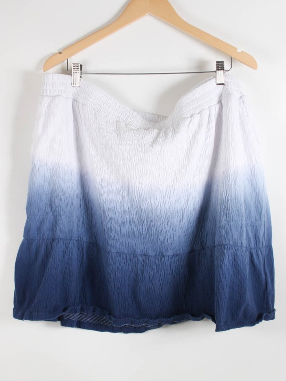 Lands' End 3X Ombre Blue White Cotton Gauze Skirt